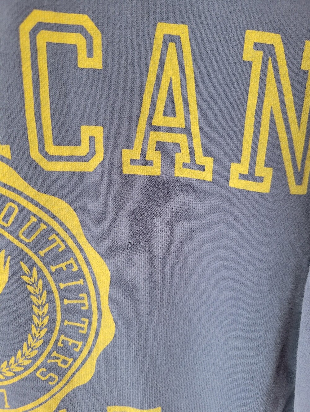 American Eagle Women’s XS Vintage Distressed Collegiate Sweatshirt Slate Blue‎ - Picture 4 of 6